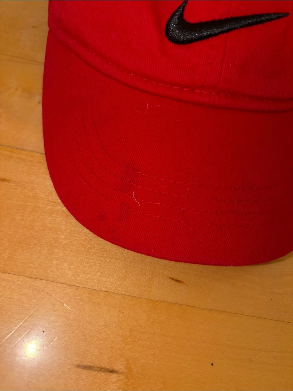 Nike Toddler Red Cotton Swoosh Baseball Cap Red & Black Baseball Cap Hat